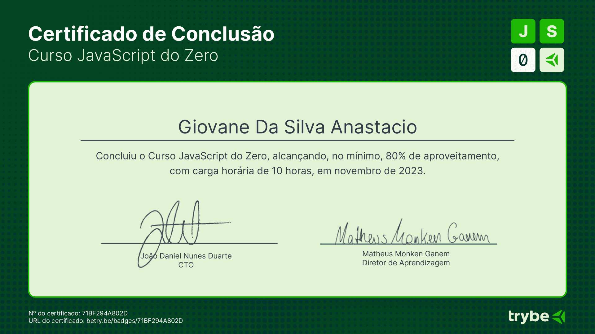Certificate