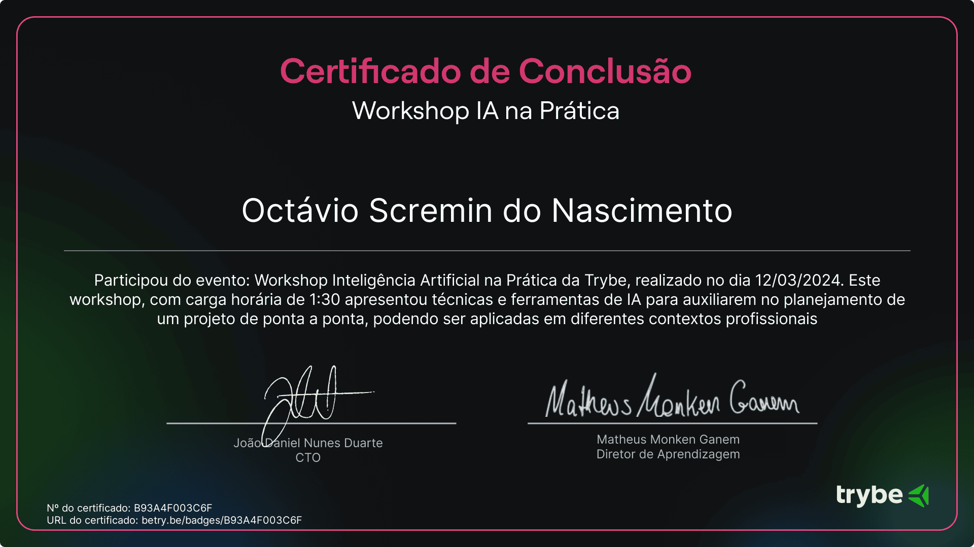 Certificate