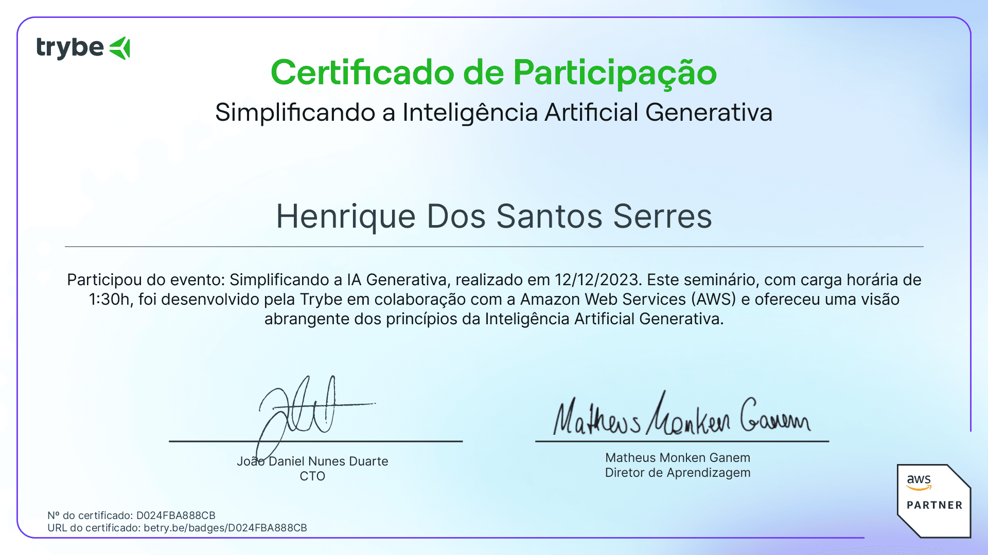 Certificate
